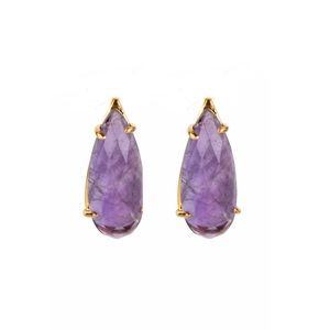 30mm x 12mm Amethyst Checkered Tear Drops